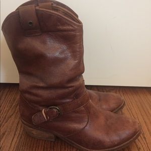 Brown Leather Cowboy Cowgirl Boots